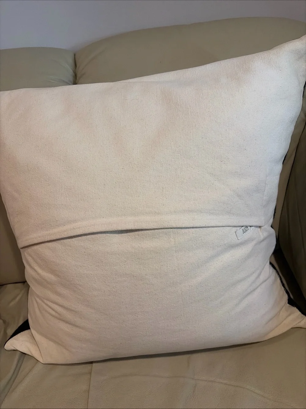hand embroidered pillow Art Judy Ross Throw Floral Luxury Neutral Wool